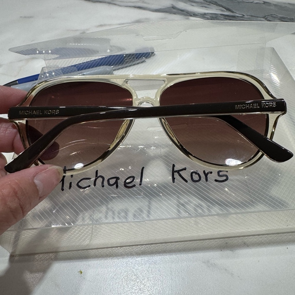 Michael Kors Clear Frame Sunglasses with Brown Gradient Lenses - Picture 7 of 8